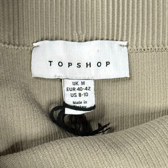 TOPSHOP NEW RIBBED YOGA PILATES LEGGINGS CREAM MEDIUM - Picture 5 of 9